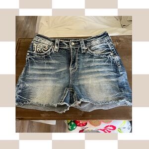 Rock Revival Distressed Blue Jean Shorts